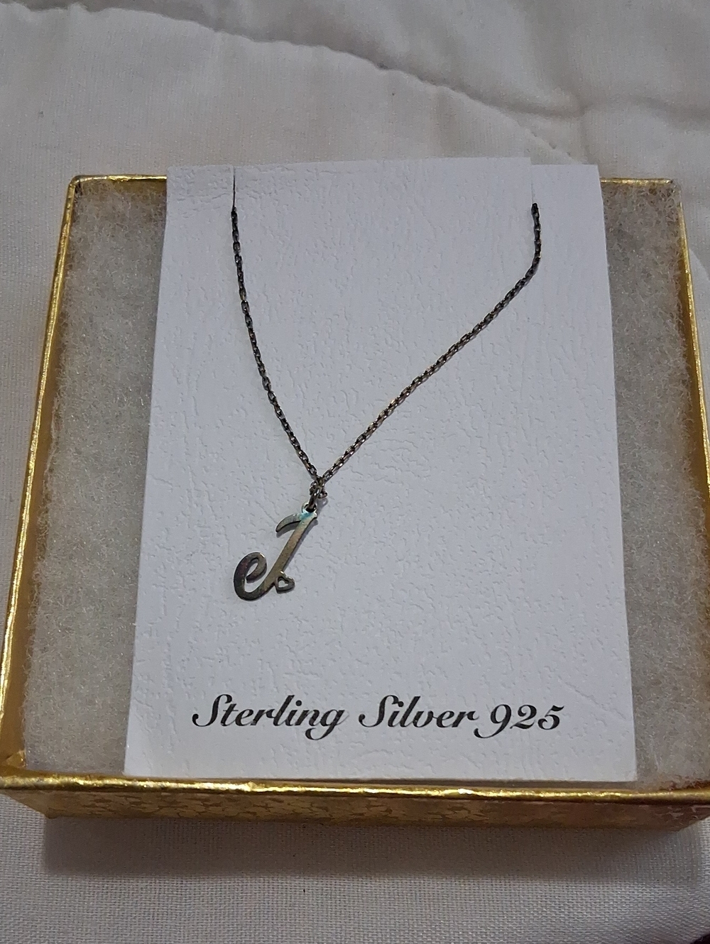 Sterling Silver 925 Initial 'J' Necklace - Silver
